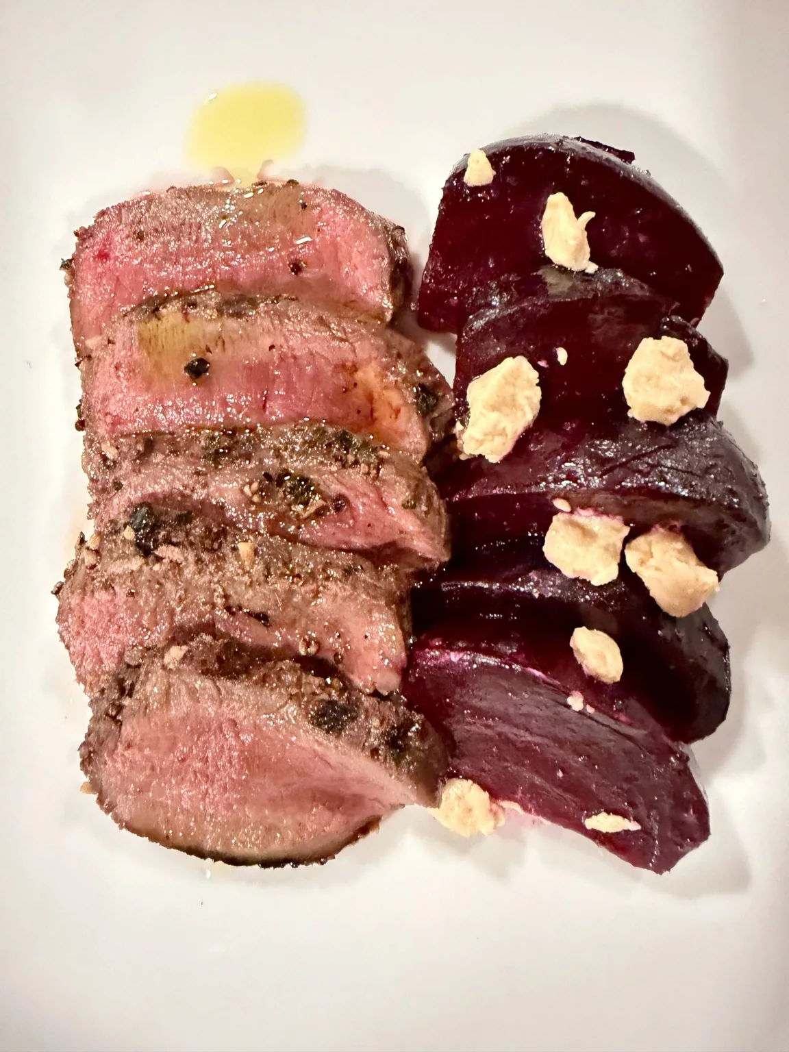Seared beef with seasonal beets